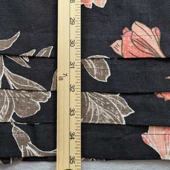 Nicole Miller Dress Womens S Black Linen Tiered Moody Floral Casual Chic Resort - Picture 7 of 11